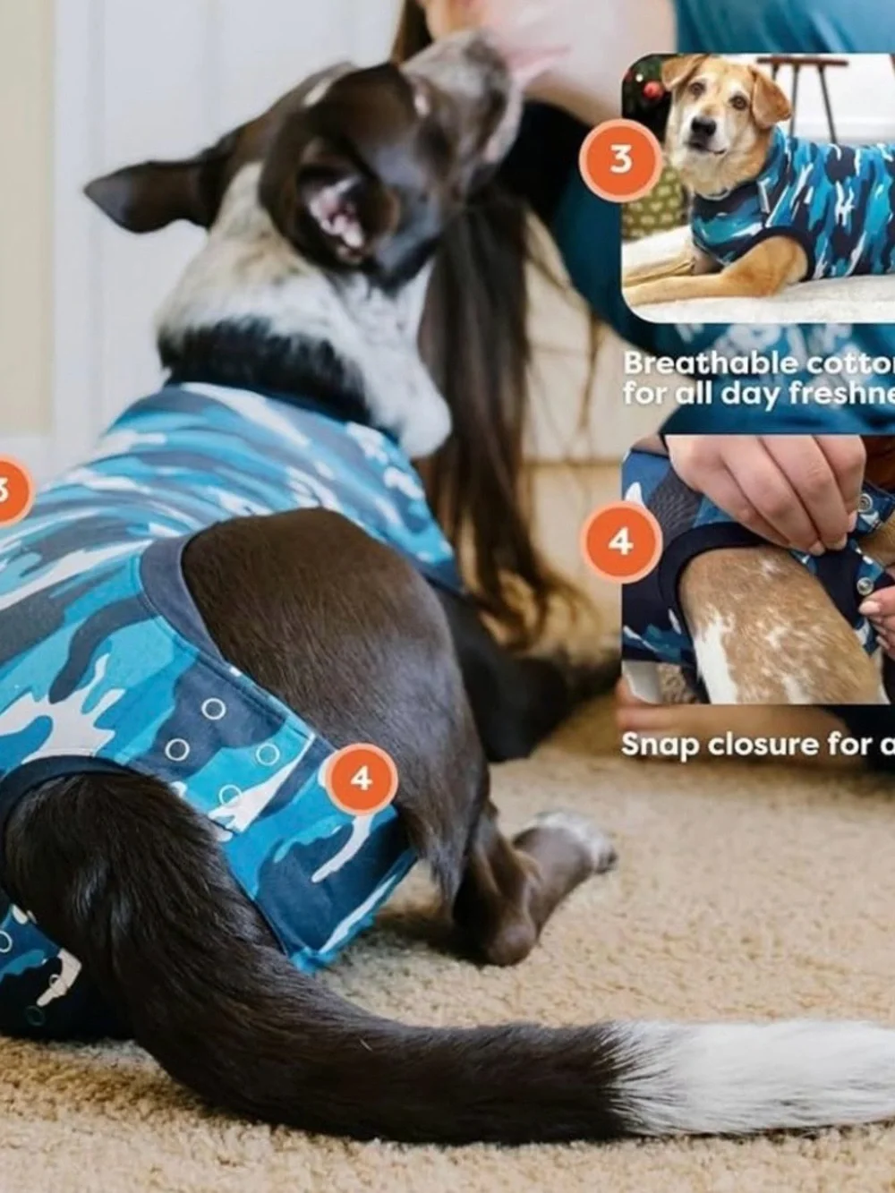 Suitical Recovery Suit for Dogs Spay & Neutering Dog Surgery Recovery NIB #M284